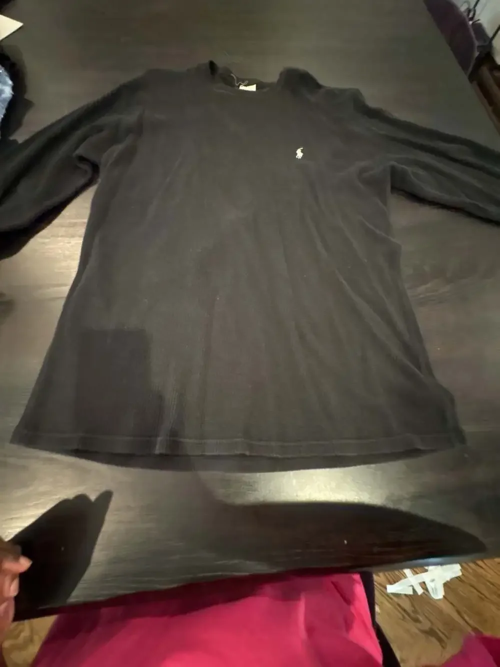 Polo Ralph Lauren Black Waffle Knit Long Sleeve Thermal Shirt Large underwear L